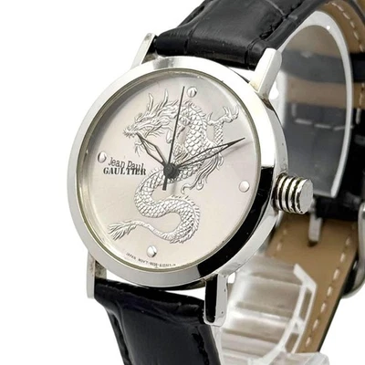 Кварцевые мужские винтажные серебряные аналоговые часы Jean Paul Gaultier Dragon б/у - Изображение 1 из 4