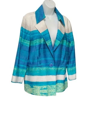 Blazer Sharon Young tamanho 14 feminino jaqueta leve azul náutico iate - Imagem 1 de 4