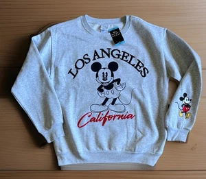 Disney Mickey Mouse Los Angeles California Sweatshirt Damen L meliert grau Neu mit Etikett - Bild 1 von 12