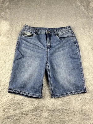 Pantalones cortos vaqueros Christopher & Banks para mujer talla 10 bolsillo bordado Foto 1 de 4