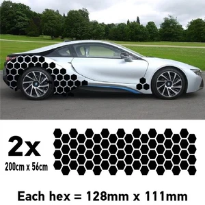 Car Solid Medium Hexagon Camouflage Side Kit Honeycomb Stickers Graphics CCK1M - Picture 1 of 2