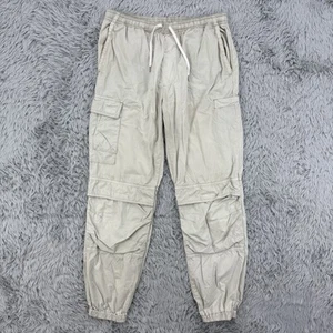 John Elliott Cargo Pants Mens 3/Large Beige Joggers Utility Drawstrings Gorpcore - Picture 1 of 18