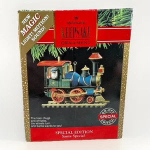 HALLMARK Keepsake Ornament 1991 Santa Special Train Magic Light Motion Sound - Picture 1 of 15