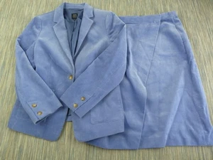 John Lewis Suit Women's UK 14 Blue Corduroy Jacket And Skirt Heavy Cotton - Picture 1 of 20