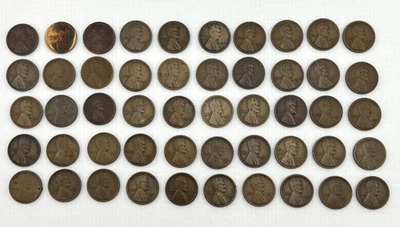 1914-S LINCOLN WHEAT PENNY 1C CENT COIN PLASTIC TUBE ROLL 50C FACE - Image 1 of 4