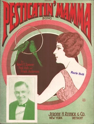 1923 PESATIN' MAMMA vintage partitura de jazz FLAPPER & PARAKEETS George Olsen - Imagem 1 de 2