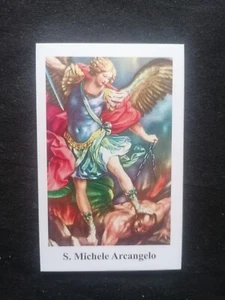 SANTINO HOLYCARD SAN MICHELE ARCANGELO SAN MIGUEL SAINT MICHAEL - Foto 1 di 2