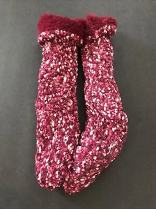 Jane and Bleecker Slipper Socks Shoe Size 4-10 (1pair) Shades of Red Cozy - Picture 1 of 3