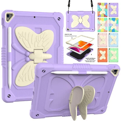Hybrid Kids Butterfly Cover Heavy Duty Case For iPad 9 8 7 6 5th Air4 Pro Mini - Image 1 of 4