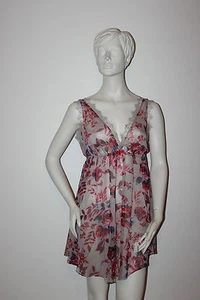 Triumph Nachthemd Negligee  "Valentine SS15 NDW" Gr. 38 grau transparent Chiffon - Picture 1 of 9