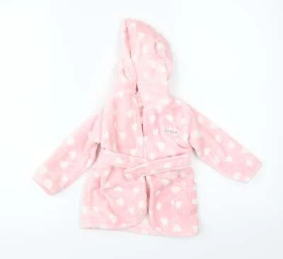 George Girls Pink Polka Dot Polyester Blend Robe Size 6-9 Months - Image 1 of 4