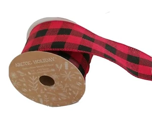 Arctic Holiday Christmas Decorative Wired Ribbon Tape  Craft, 2.5"/10 Yds New  - Picture 1 of 7