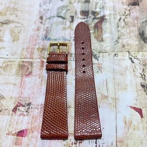 Warmes braunes Real Lizard 20mm Made in USA Vintage Uhrenarmband 60er Jahre Old Stock - Bild 1 von 5
