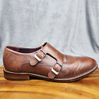Ted Baker Dress Shoes Men's 11 Brown Leather Double Monk Strap Buckle Kartor