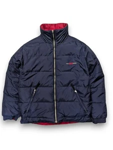 Helly Hansen Reversible Down Puffer Jacket Navy Red Men's M - Picture 1 of 18