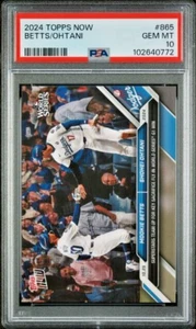 PSA 10 Shohei Ohtani & Mookie Betts 2024 Topps Now World Series #865 - Sac Flies - Picture 1 of 3