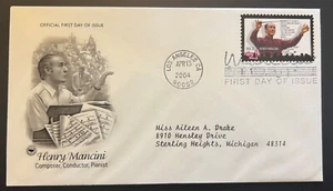 COMPOSER/PIANIST HENRY MANCINI APR 13 '04 LOS ANGELES CA FIRST DAY COVER FDCBX2 - Picture 1 of 1