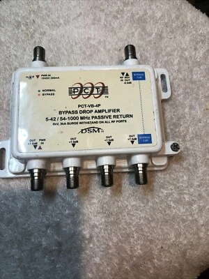 RARE VTG DSM PCT-VB-4P BYPASS DROP AMPLIFIER 5-42/54-1000 MHZ PASSIVE RETURN  - Image 1 of 4
