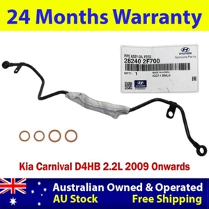 Genuine Turbo Oil Feed Pipe+Gaskets For Kia Carnival D4HB 2.2L 2009 Onwards - Picture 1 of 10