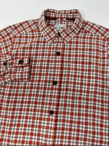 Place Est. 1989 Orange White Black Plaid Boys Long Sleeve Shirt Size M 7/8 - Picture 1 of 9