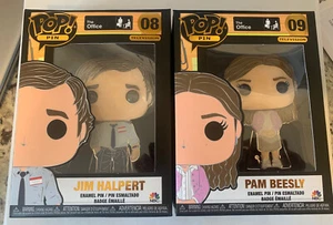 Funko Pop Enamel Pin The Office JIM HALPERT 08 & PAM BEESLY 09 NEW - Picture 1 of 2