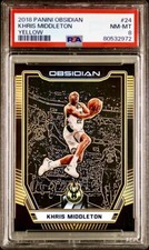 Khris Middleton 2018-19 Panini Obsidian YELLOW ETCH GOLD PRIZM /10 PSA 8 BUCKS