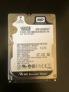 Western Digital Scorpio Black 160GB Internal Notebook HDD WD1600BEKT 7.2K 2.5" - Picture 1 of 2