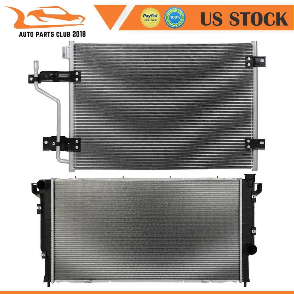 Cooling Radiator And AC Condenser Fits 98-02 Dodge Ram 2500 98-02 Dodge Ram 3500 Foto 1 de 4