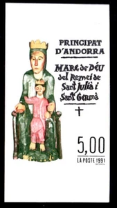 Fr. Andorra, 1991, Sc. #410, Virgin and Child, imperf., MNH. - Picture 1 of 1