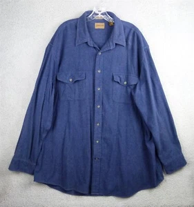 St. John's Bay Mens 2XL Tall Blue Chamois Cloth Longsleeve Collared Shirt - Picture 1 of 5