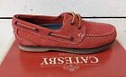 Ladies Catesby Pippa Red Nubuck Leather Lace Up Deck Shoes