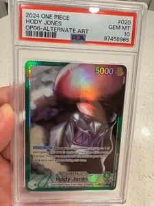 PSA 10 GEM MINT 2024 One Piece Hody Jones OP06-020 Leader Alt Art ENGLISH - Bild 1 von 2