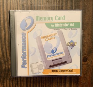 Performance Memory Card & Case for Nintendo 64 System N64 Console 123 Save Pages