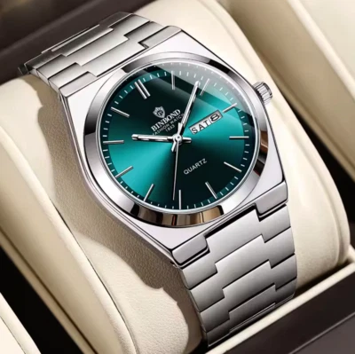 Men's Watch Luxury Brand Waterproof Analog Quartz Calender Stainless Steel Band - Image 1 of 4