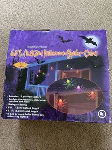 6 Fuß Spinnenzapfen Halloween LICHTERKETTE Innen/Außen 35 Lichter 12 Spinnen - Bild 1 von 6