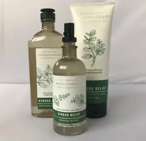 AROMATHERAPY STRESS RELIEF EUCALIPTUS SPEARMINT CREAM GEL MIST BATH &BODY WORKS - Picture 1 of 1