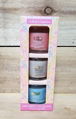 Yankee Candle COCKTAILS & CONFECTIONS x3 Mini Jar Gift Set NEW - Image 1 of 4