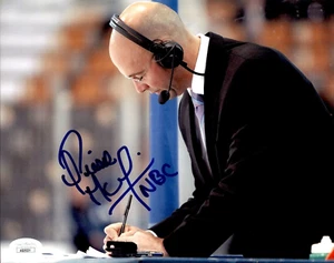 Pierre McGuire Signed NBC Sports 8x10 Photo #2 JSA COA Hartford Whalers Coach - Picture 1 of 1