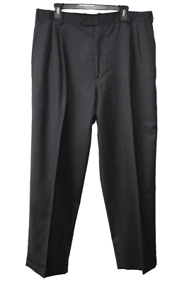 KIRKLAND Signature Men's 38 x 32(Actual 36 x 31) Gray Pleated/Cuffed Wool Pants - Image 1 of 4
