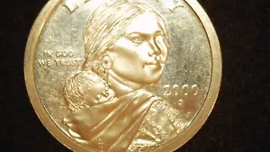 2000 P Sacagawea $1 Gold color, Struck on copper-Nickel - Picture 1 of 11