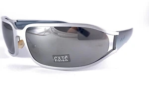 VINTAGE EXTE EX 5 S MATTE SILVER WRAP AROUND SUNGLASSES 2001 ITALY - Picture 1 of 7