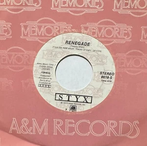 STYX * 45 * Renegade / Sing For The Day * UNPLAYED MINT * RI - Picture 1 of 1