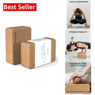 Juego de bloques de yoga de corcho natural para estabilidad en yoga, meditación y estiramiento Foto 1 de 4