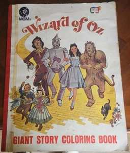 Wizard Of Oz 1976 Giant Story Coloring Book Vintage MGM Parkes Run Giant Books - Foto 1 di 24