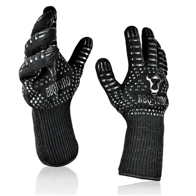 BBQ-Toro Grillhandschuhe (2 Stück), hitzebeständig + feuerfest,bis 800 °C