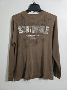 Y2K Vintage Southpole Embroidered Camo Script Thermal Shirt Youth Size Medium - Picture 1 of 7