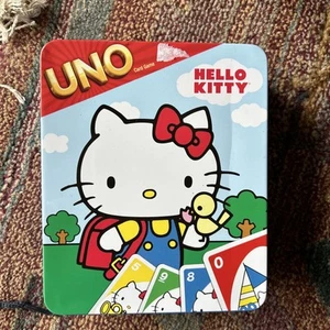 UNO Hello Kitty Card Game Cards Bow Card Cardinal Sanrio Mattel 2012 Metal Tin - Picture 1 of 9