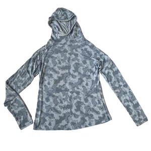 Free Fly Womens XS Blue Camo Lightweight Pullover II Bamboo Hoodie Top Shirt - Picture 1 of 8