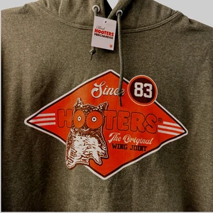 HOOTERS HOODIE Unisex SMALL S Sweatshirt Retro EULE Grün Orange Neu Etikett Tasche - Bild 1 von 16