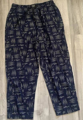 Columbia Azul Gráfico Pez Pijama Pantalones Hombre Grande Salón Ropa de Salón Informal Foto 1 de 4